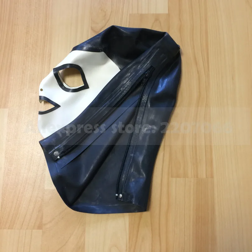 Латексные колпачки для женщин с открытым ртом глаз и белой резиновой маской лица