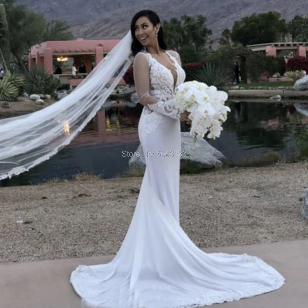 Сексуальные свадебные платья русалки с открытой спиной 2019 вечерные кружевами и