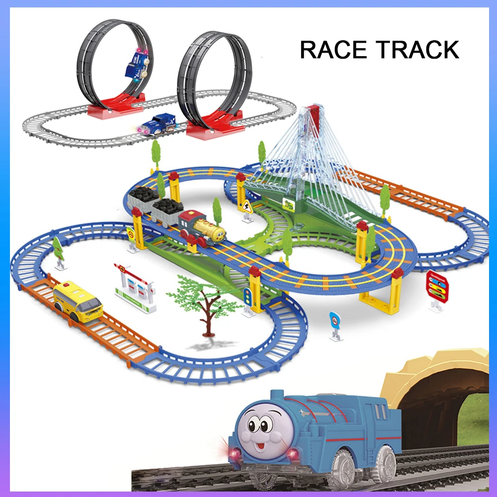 Железная дорога волшебный гоночный трек игровой набор обучающий гибкий сделай