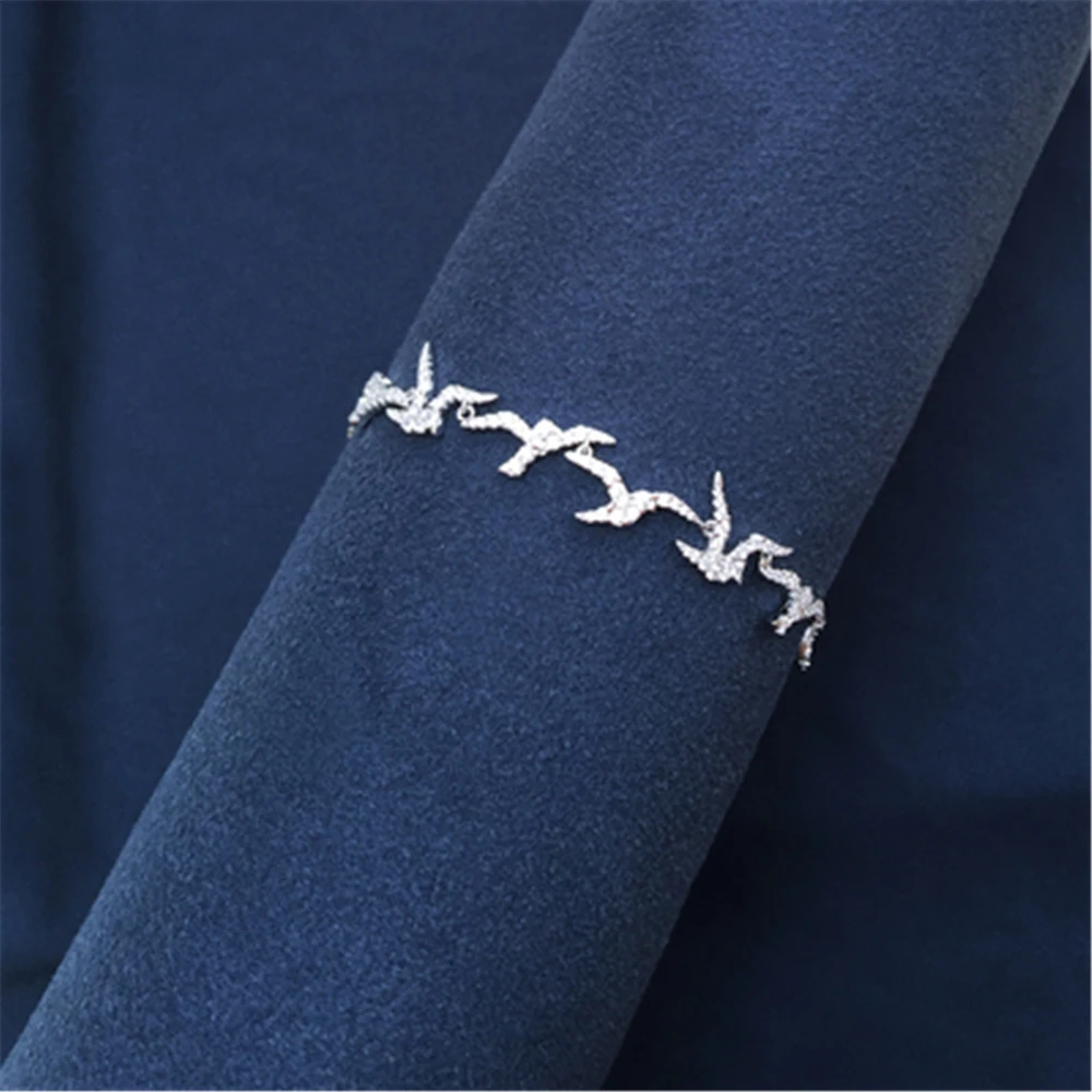 

popzone s925 sterling silver new wind chime bracelet female light luxury swallow wheat ear bracelet banquet style jewelry gift