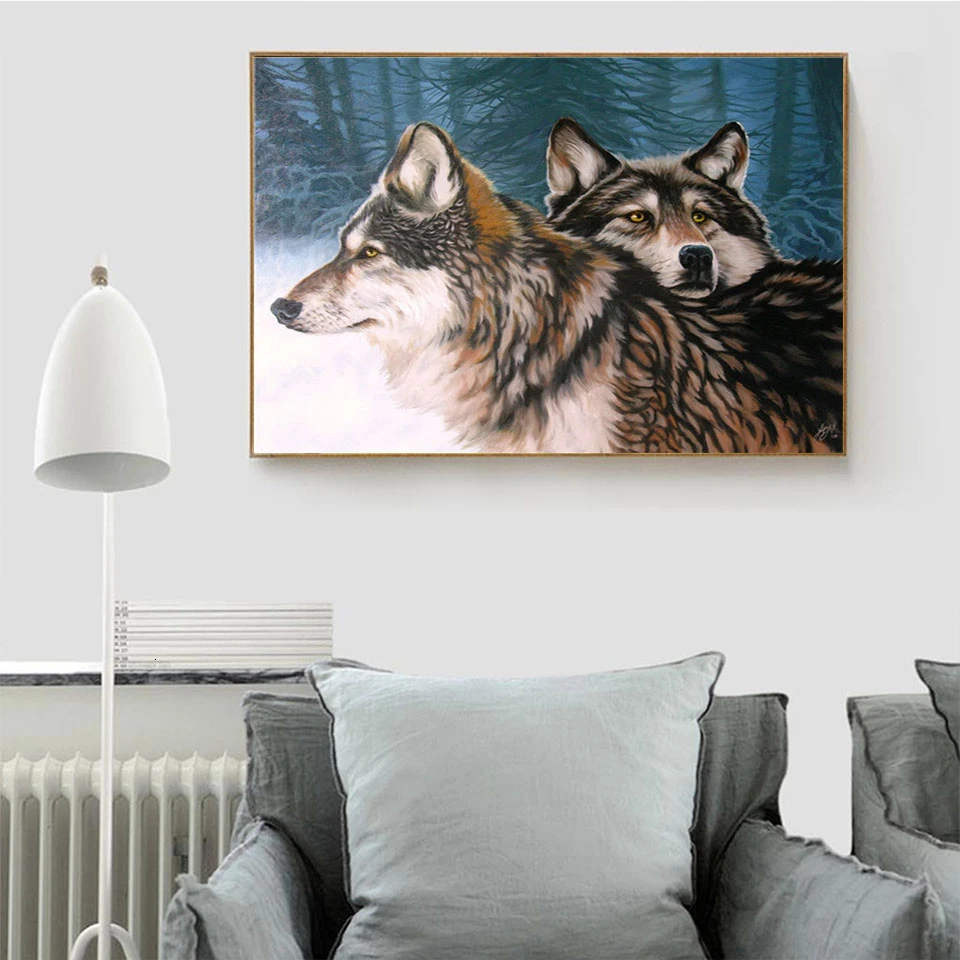 AZQSD масла Краски ing по номерам животных Акриловые DIY Хо Раскраска волк уникальный