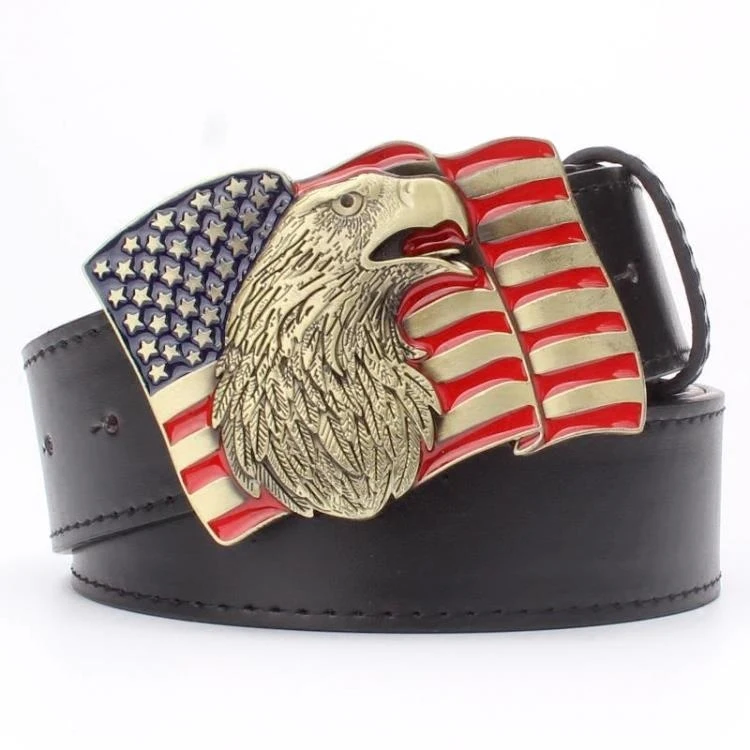 Модный мужской ремень Eagle в стиле хип-хоп с большой головой Западный ковбойский