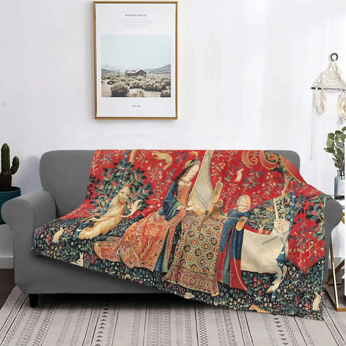 Плед плюшевый с животными мягкое пушистое шерстяное одеяло в клетку рисунком