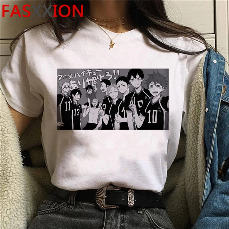 

Haikyuu top tees tshirt male 2021 couple clothes white t shirt t-shirt ulzzang