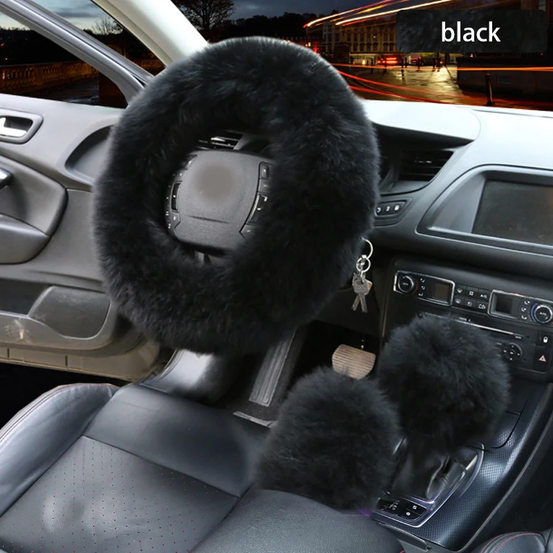 3 шт. плюшевые чехлы на руль автомобиля из искусственной шерсти|Чехлы руль| |
