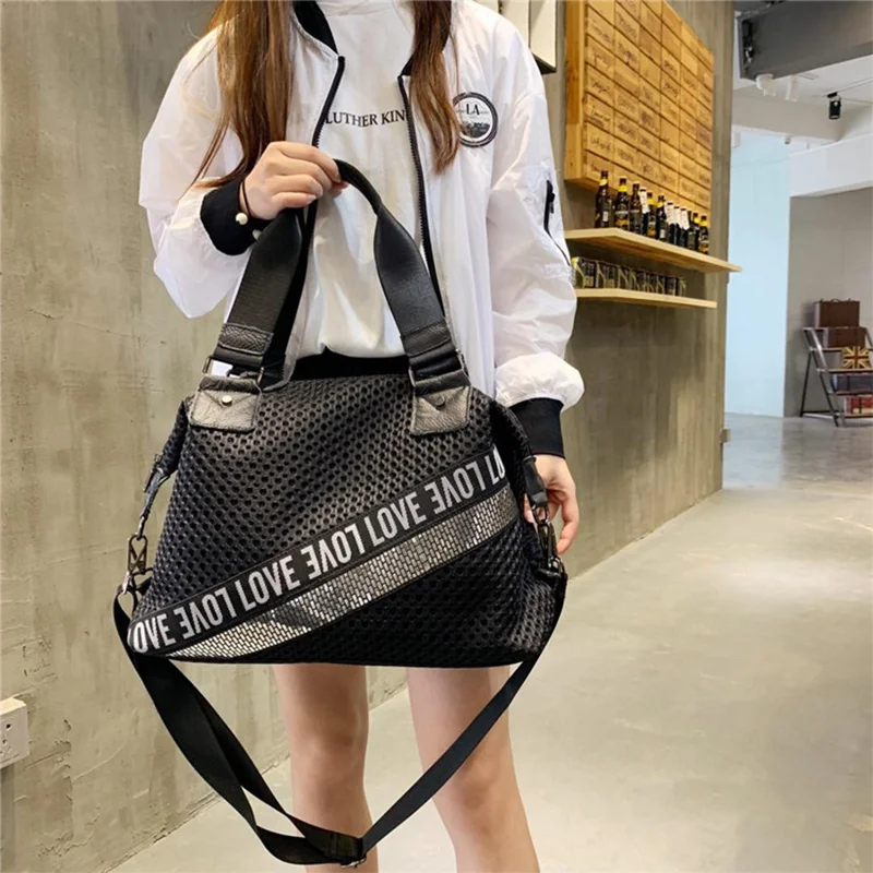 

Black Large Capacity Shoulder handbags Travel Bag for Women Fashion for Lady Gym Sport Bag for Mem Weekender Overnight Tote Bag