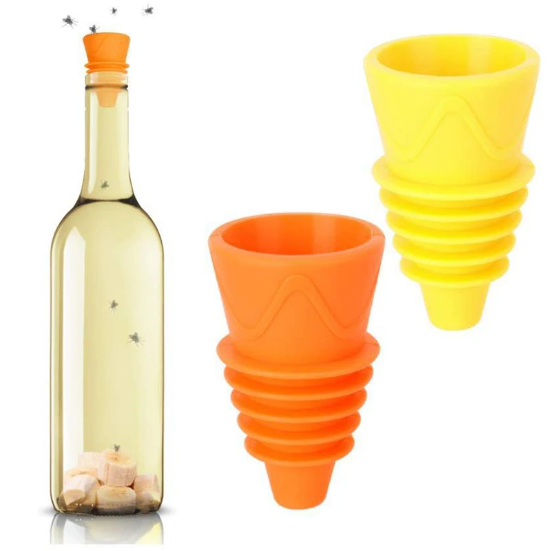 Flexible Flies Trap Funnel Reusable Silicone Fruit Fly Trap Pest Control Catcher Killer Practical Insects Trapping Funnel 1Pc