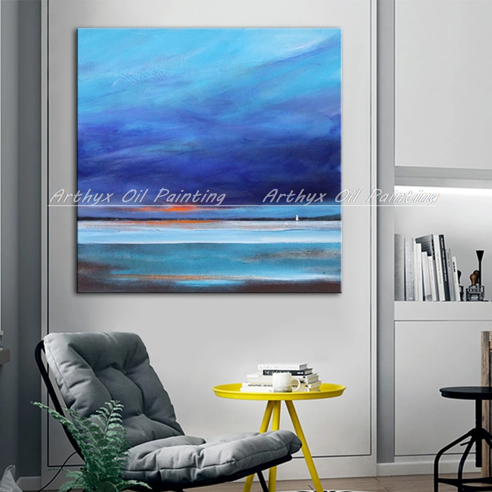 

Arthyx, ручная роспись, современный пейзаж, картина маслом на холсте, настенное искусство, абстрактные картины Морского Пейзажа для гостиной, украшение для дома