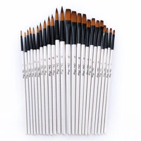 12pcs nylon hair wooden handle watercolor paint brush pen set for learning diy oil acrylic painting art paint brushes supplies