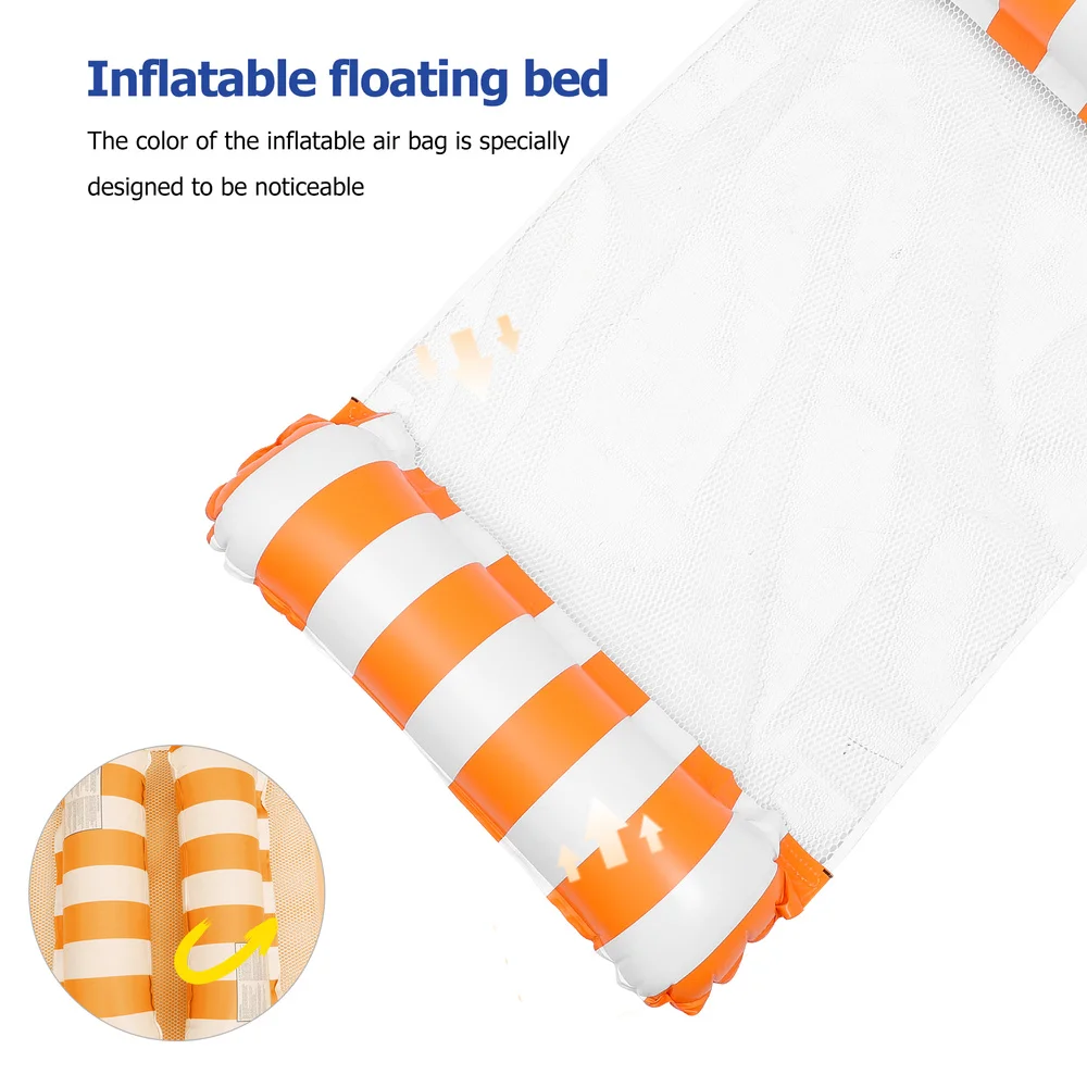 

2pcs Portable Floating Mesh Beds Inflatable Floating Mat Swimming Bed Pad