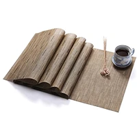 solid color pvc vinyl table runner set bamboo pattern heat resistant table mats table decoration accessories home table cloth