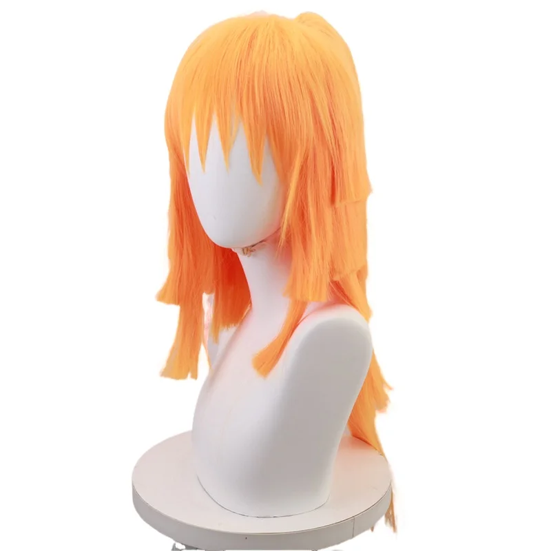 

60cm Demon Slayer Cosplay Long Yellow Wig My Wife Zenyi Yellow Gradient Ponytail High Temperature Silk Rose Net Cosplay Wigs