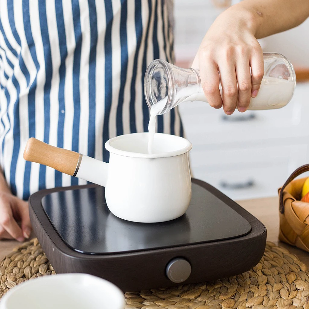 Небольшая эмалированная кастрюля для молока подогреватель кофе мини-кастрюля