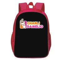 charli damelio backpack teenager bookbag travel bag boysgirls pink shoulder strap bags fashion cartoon casual backpack