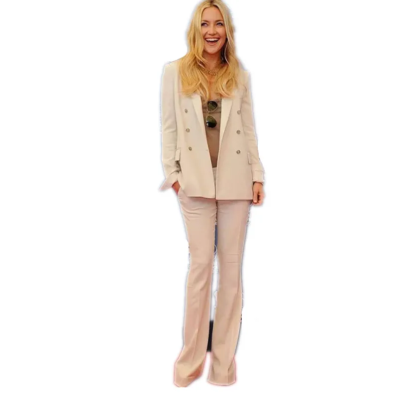 

Женские деловые костюмы цвета слоновой кости, Женский официальный брючный костюм, Офисная форма, стильный женский брючный костюм, двубортн...