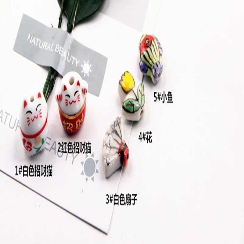 Японский стиль керамические изделия lucky cat цветочным декором для маленьких