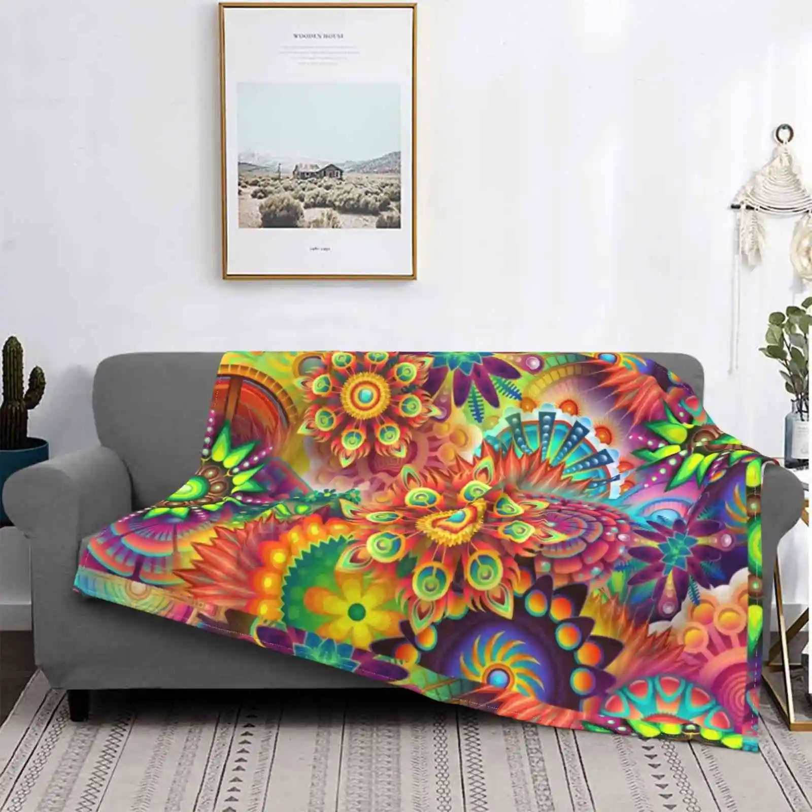 

Manta suave de tela psicodélica для sofah/cama/Trip