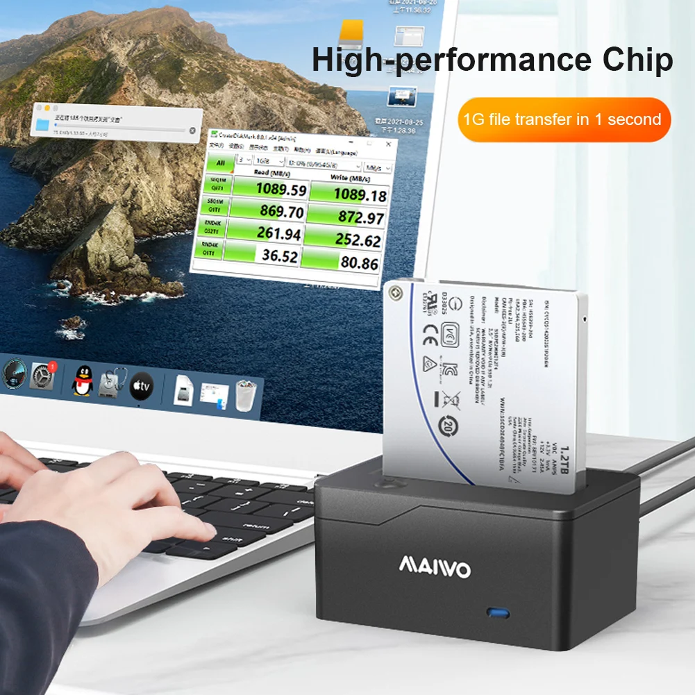 

MAIWO K208-U.2 SSD Docking Station Base 10Gbps USB Type-C Hard Drive External Enclosure Adapter for 2.5 inch U.2 NVMe Disk Case