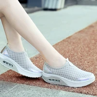 spring and autumn new rocking shoes cushion womens shoes mesh casual sneakers platform platform shoes womens single shoes