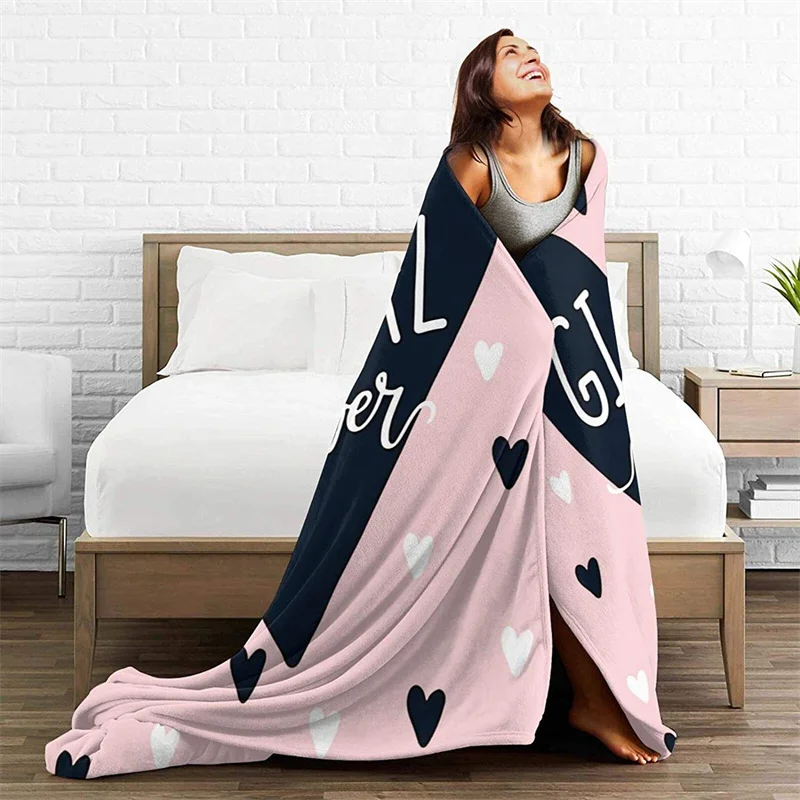 

Girls Power Soft Plush Gift Flannel Microfiber Fleece Bedspread Sherpa 3D-Printed Blanket Couch Bedroom Decorative