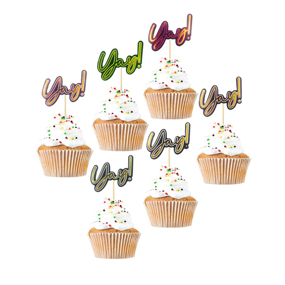 Yay письмо торт топперы забавные выбор бумажный Декор кекса для свадьбы День
