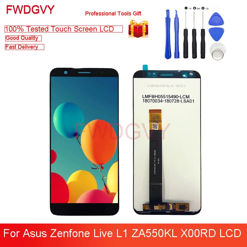 ЖК дисплей 5 дюйма для Asus ZenFone Live L1 ZA550KL сенсорный экран дигитайзер в сборе
