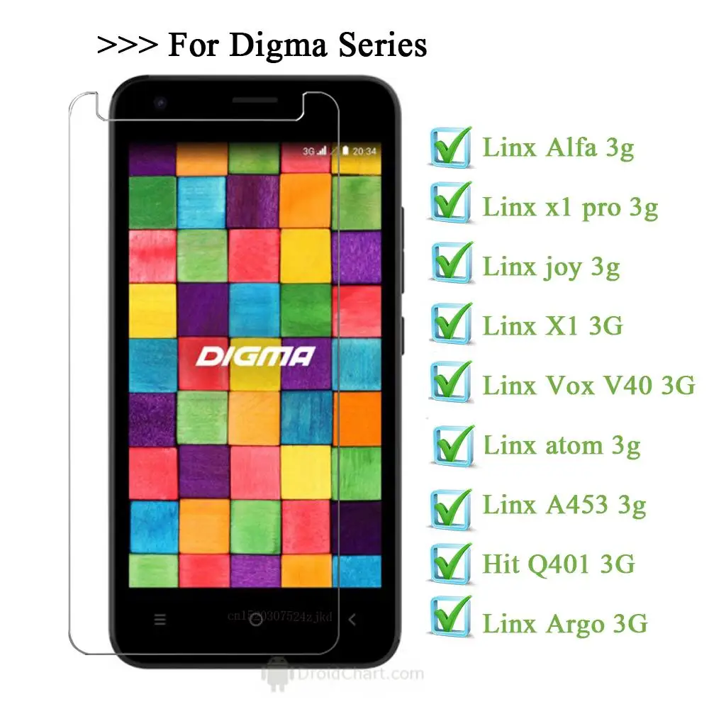 Закаленное стекло для Digma Linx Alfa x1 pro joy A453 Vox V40 3g Защита экрана Hit Q401 3G защитная