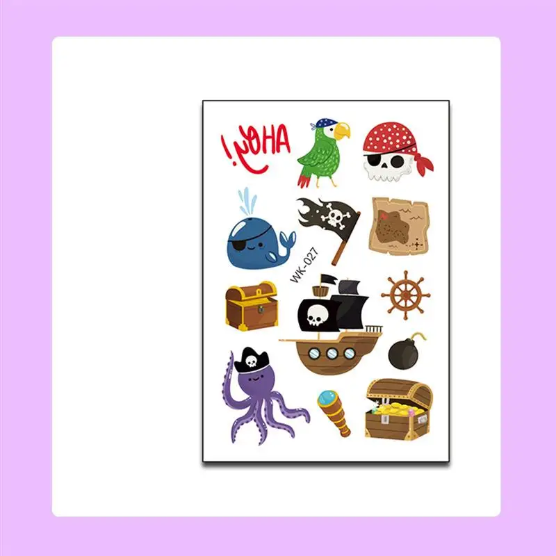 16 шт татуировки стикер одноразовые мультфильм пиратский дизайн стильный