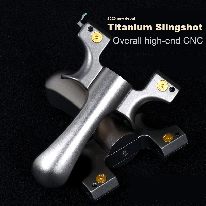 

Новинка 2020, Высококачественная Рогатка из титанового сплава, плоская резиновая лента, прозрачный прицел, мощная Катапульта для охоты на природе с ЧПУ