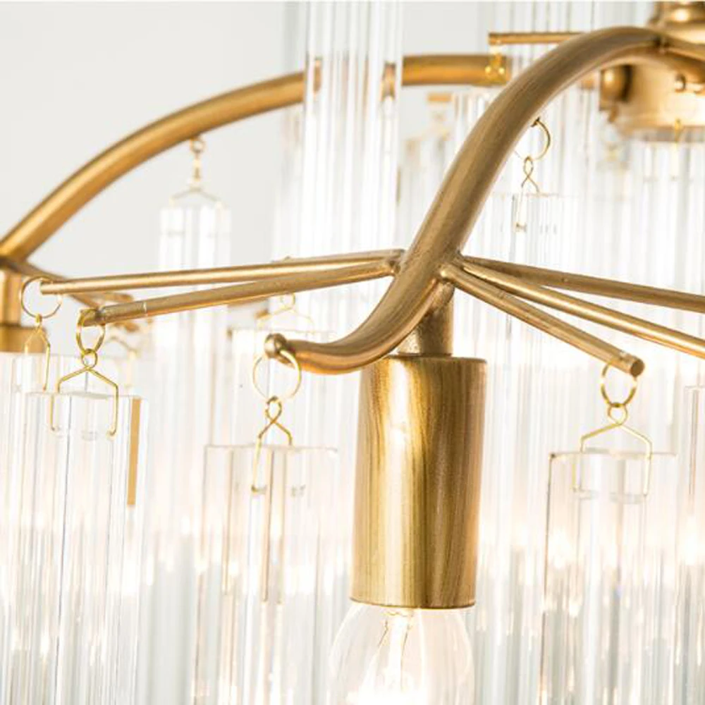 

luxury crystal light chandelier living room lamp AC110V 220V lustre gold bedroom lights