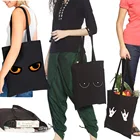 Сумка для покупок, женская сумка на плечо Ulzzang Harajuku, тканевые сумки, шоппер, женские многоразовые сумки, милые забавные сумки-тоут