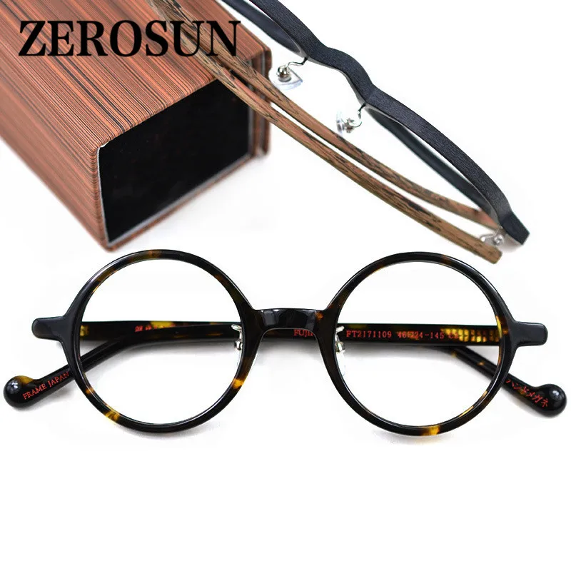 Zerosun винтажные очки мужские маленькие круглые с оправой для ботаника поддельные