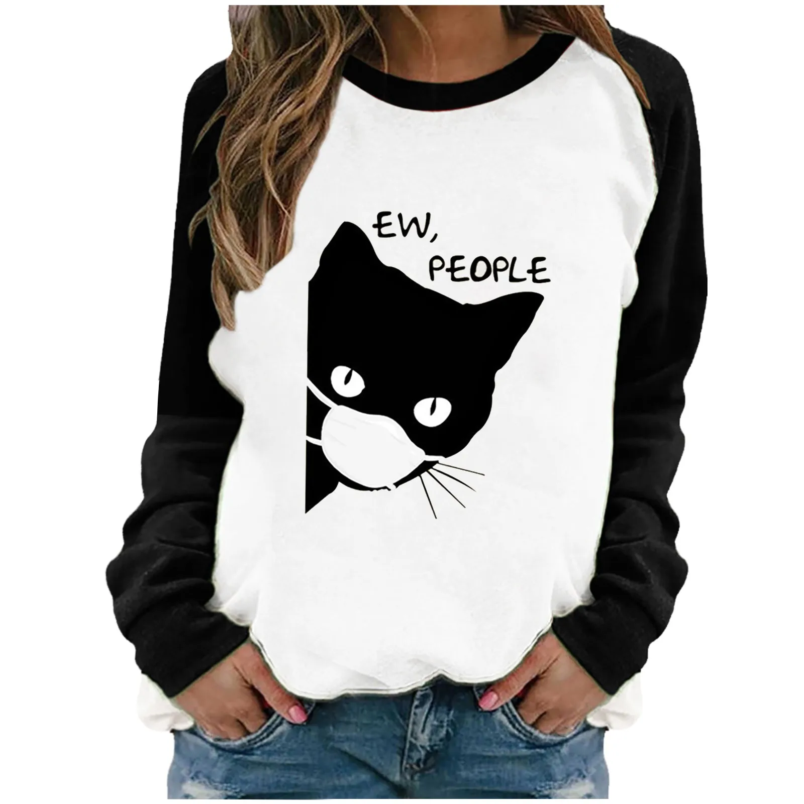 

Худи с мультяшным принтом животных, женские свитшоты, Повседневная модная уличная одежда с длинным рукавом, Осенние Топы с капюшоном, милые ...