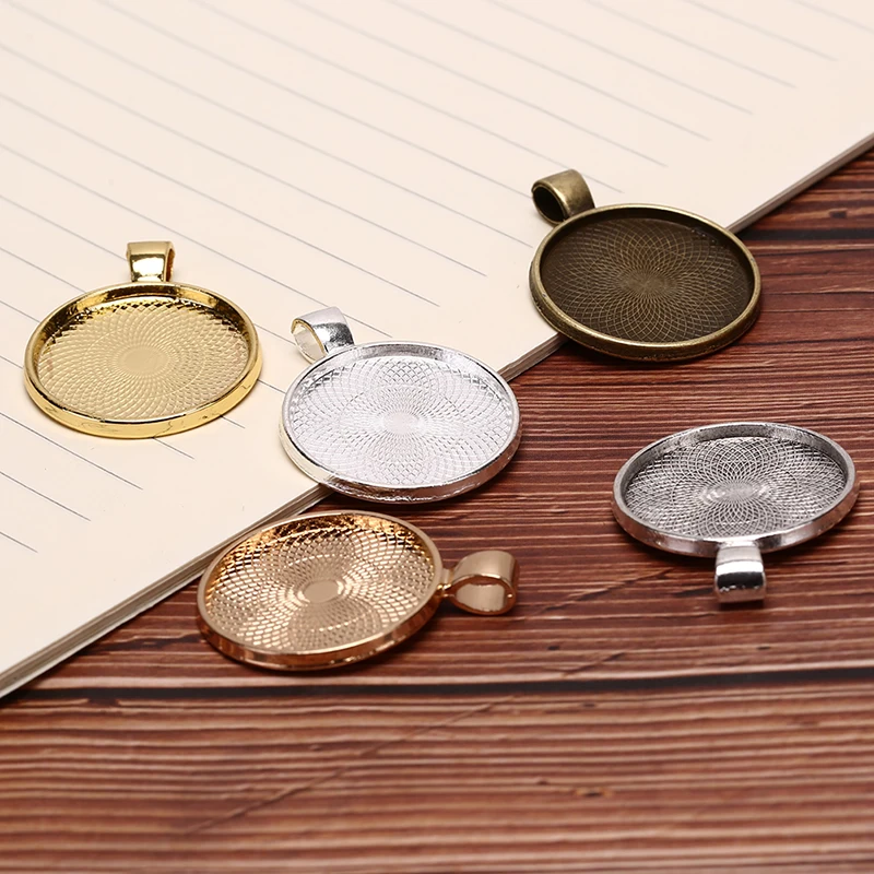 

10pcs Alloy Pendant Blank Setting Tray Glass Cabochons DIY Craft Jewelry Making