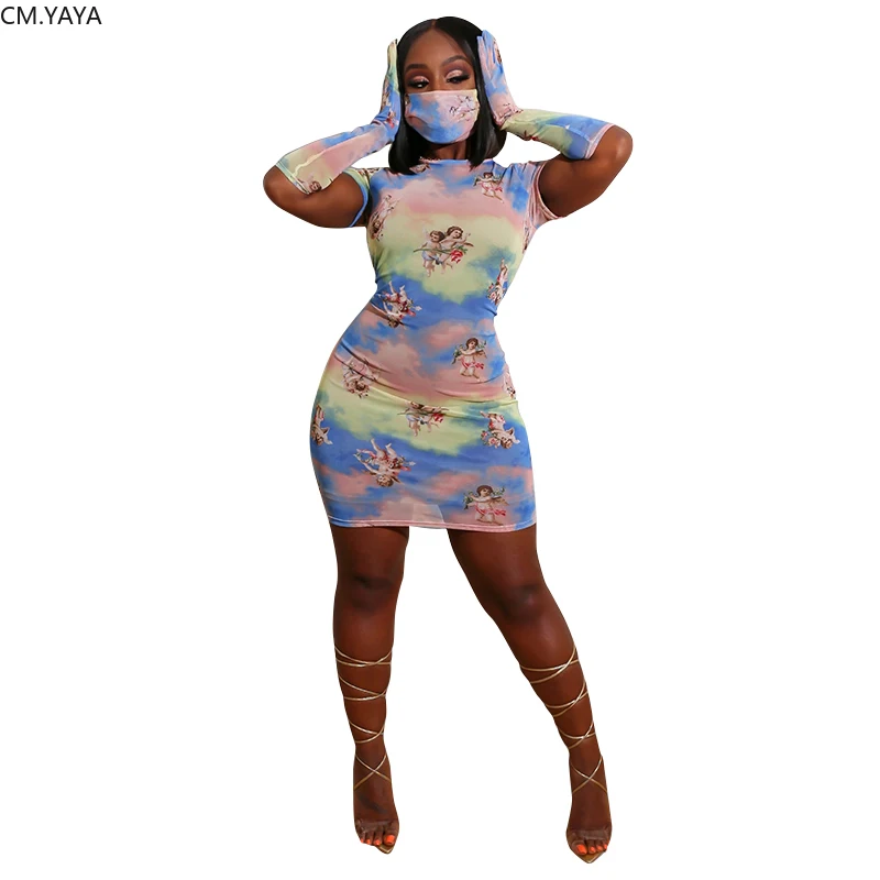 Женское летнее вечерние платье комплект из 3 предметов + перчатки женское