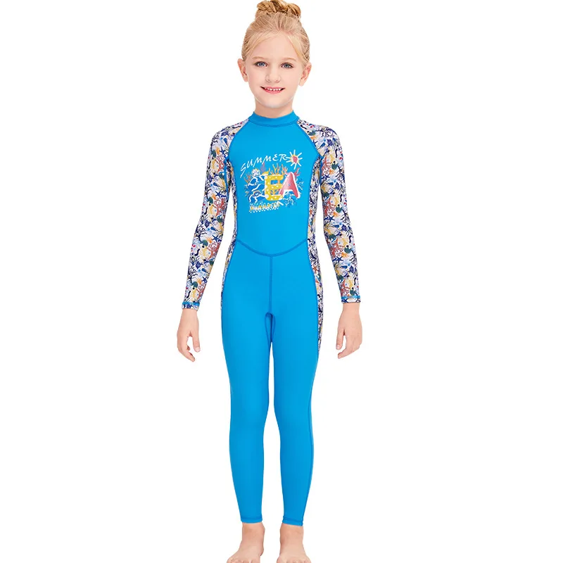 

New Neoprene Wetsuit Children Diving Suits Swimwear Girls Long Sleeve Surfing Swimsuits For Girl Bathing Suit Wetsuits