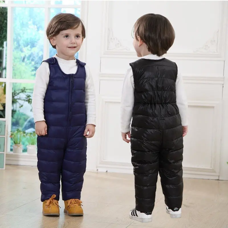 Детские зимние штаны детские брюки для малышей теплые комбинезоны комбинезон