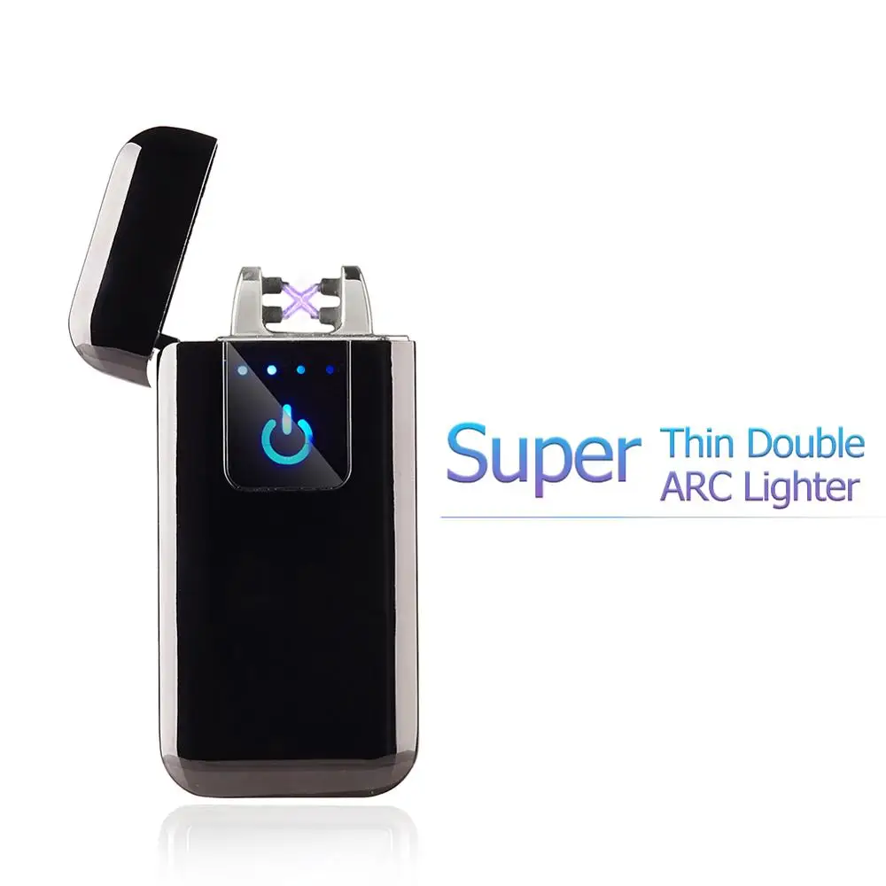 Супер тонкая Электронная зажигалка плазменная USB Зажигалка для сигарет курить может выгравировать логотип