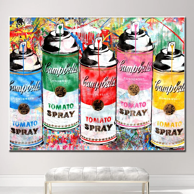 

Abstract Graffiti Spray Canvas Paintings on The Wall Street Art Spray Posters and Prints Picture for Living Room Decor Cuadros