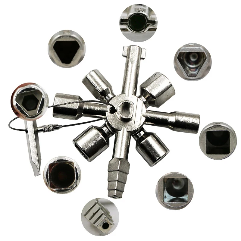 

Universal Triangle Wrench Multifunction Key Plumber Triangle Tools For Electric Meter Cabinets Bleed Radiators 10 In 1 Wrench