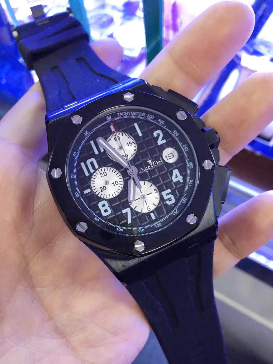 

Classic New Men Watch Chronograph Stopwatch Sapphire Stainless Steel Rose Gold Black Rubber Luminous Limited Sport Watches