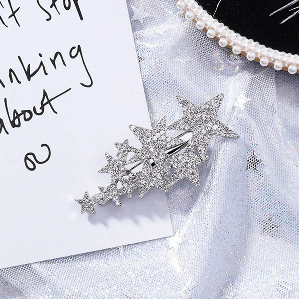 

1Pcs New Shiny Star Barrettes Rhinestone Hairpins Hair Clip Sweet Headwear Hair Grip Hair Accessories For Women Girl Wedding