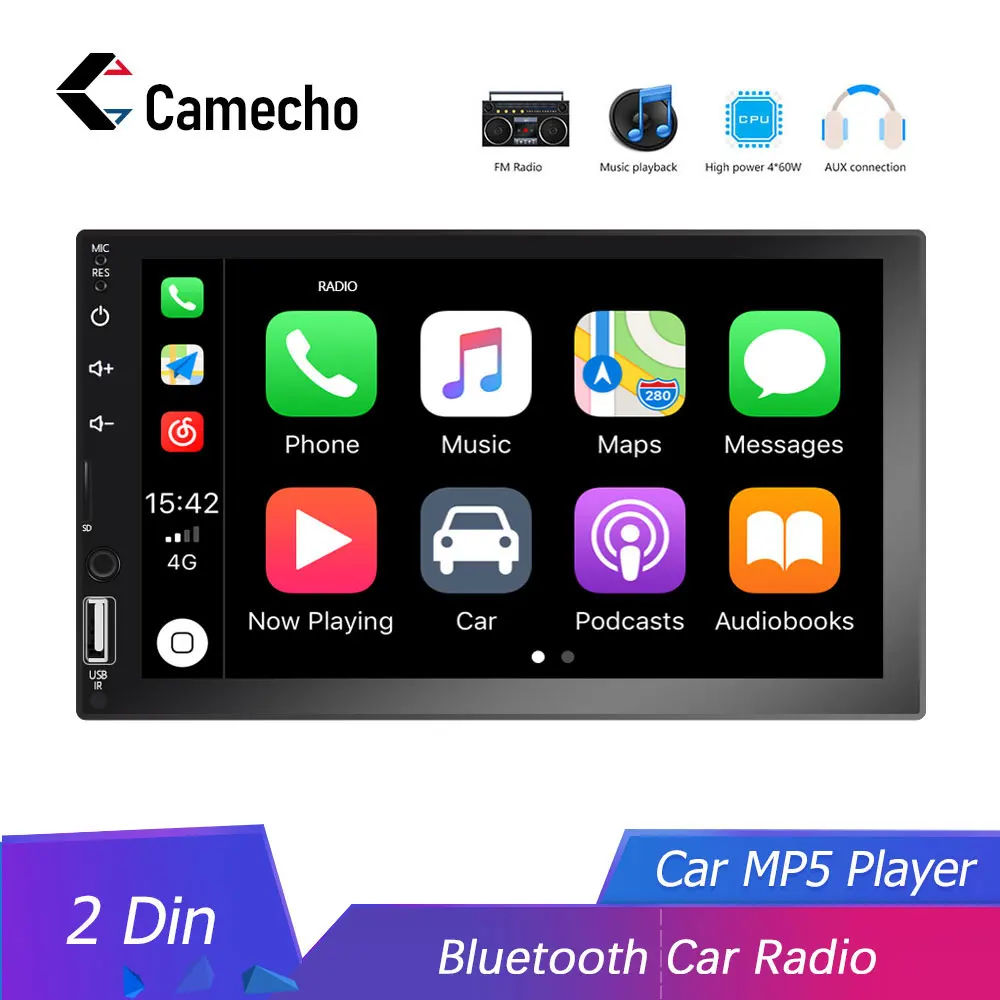 Camecho 2 Din автомобильный радио 7 дюймов HD мультимедийный видео плеер Bluetooth авто