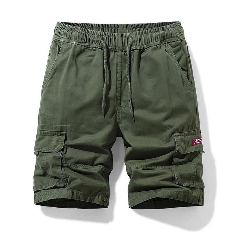 Шорты-карго мужские однотонные из хлопка модные повседневные бриджи дышащие