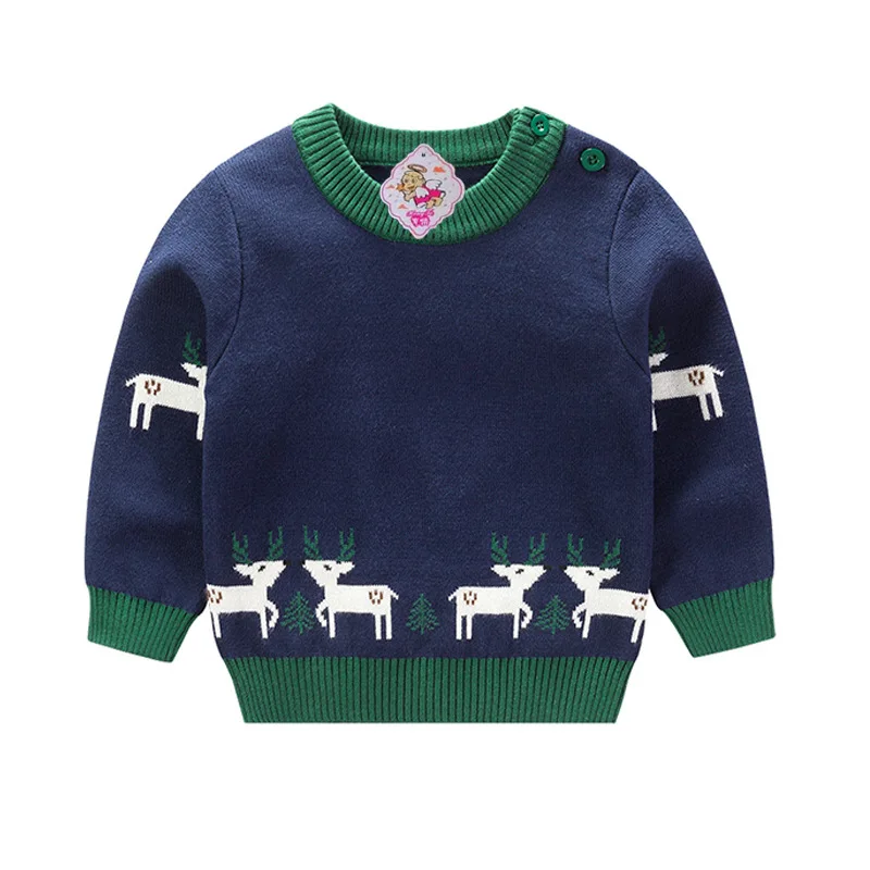 Рождественские свитера для детей Новинка 2019 года сезон осень-зима вязаный свитер