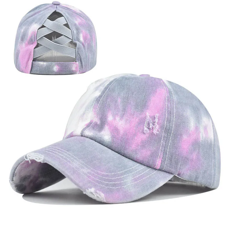 

2021Ladies Outdoor Fashion Pad Dyed Ponytail Baseball Cap Casual All-Match Cotton Sunshade Cap Hat Comfortable to Wear