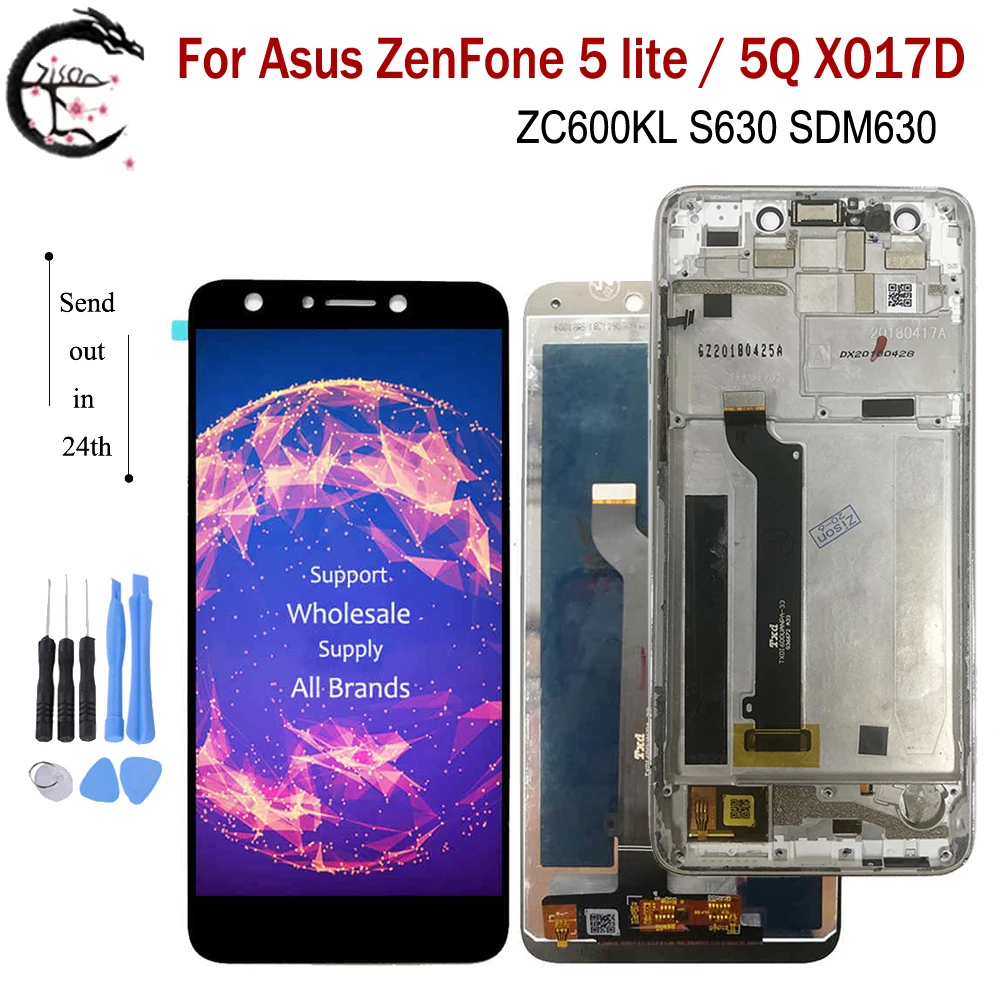 ЖК дисплей с рамкой для Asus ZenFone 5 lite ZC600KL 5Q 5lite X017D X017DA S630 SDM630 сенсорным дигитайзером