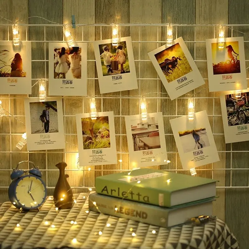 

10m Photo Clip String Lights Christmas Decor for Home Led Usb Battery New Year 2021 Merry Christmas Decorations Navidad Kerst