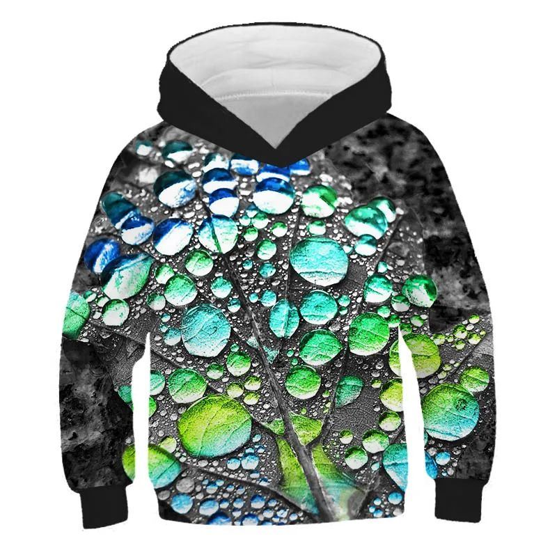 

Kids water droplets Hoodies Funny Children's Sweatshirts Boys Hoodie Cool Fashion Clothes Girls Casual Little Girls Clothes