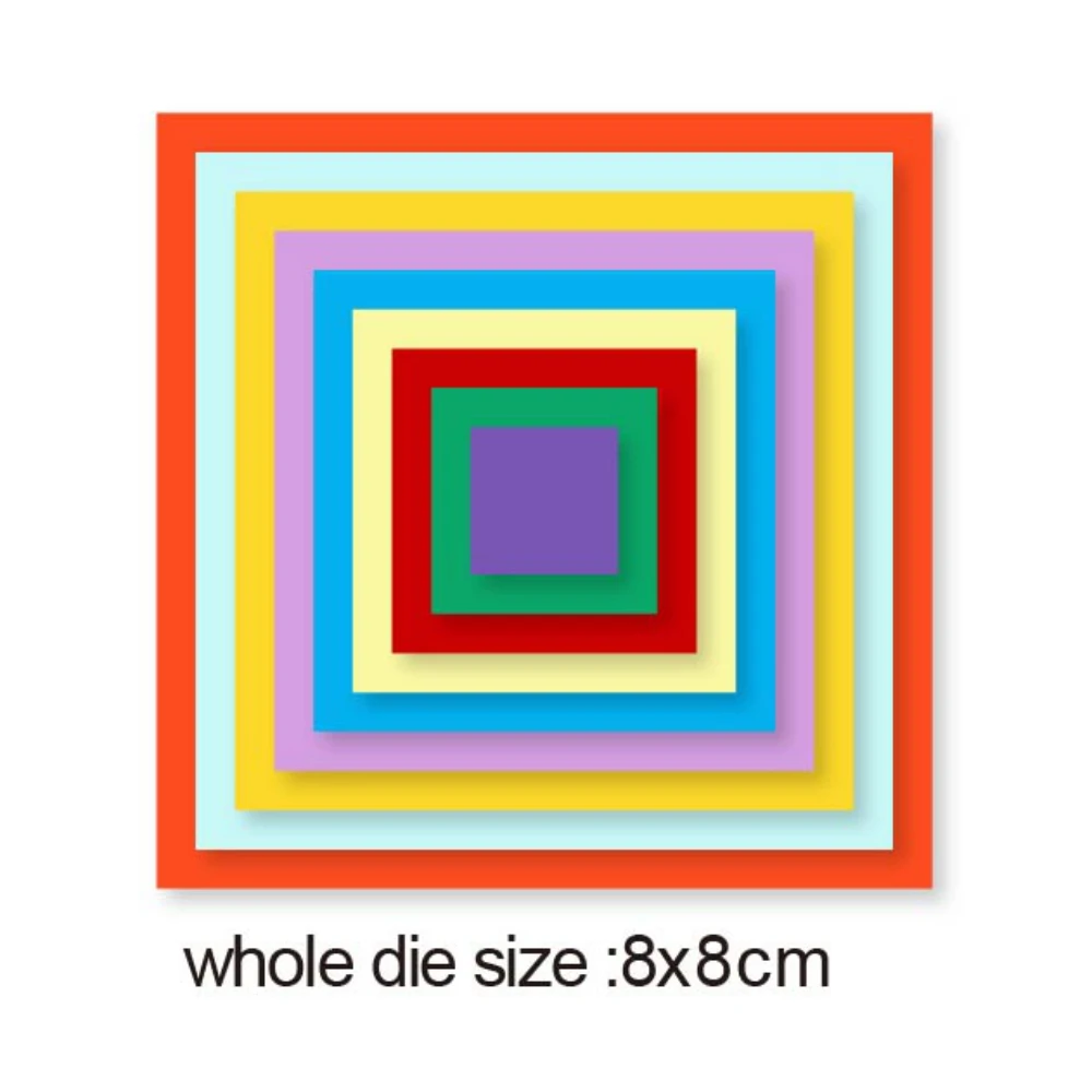 

9 шт./компл. трафареты для вырезания квадратных рамок, трафареты для рукоделия, вырезанные штампы для тиснения, новинка 2020, 8x8 см